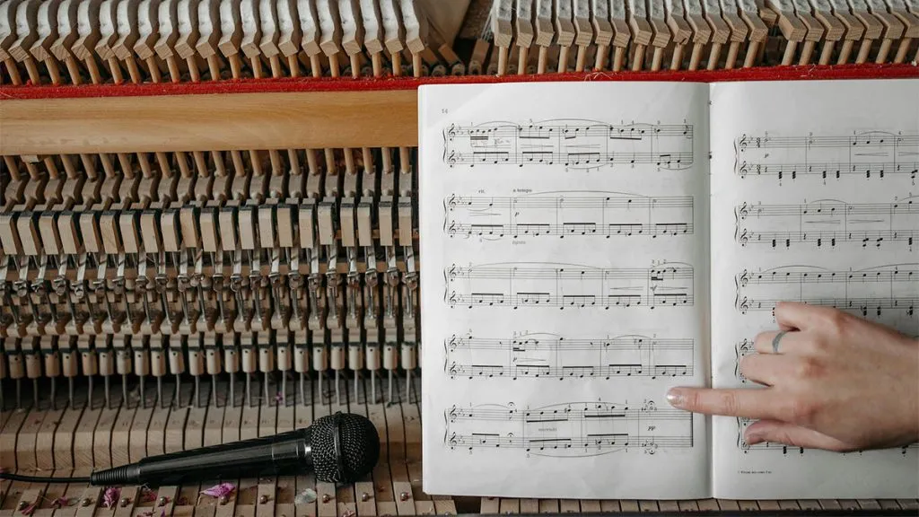 Music Book on a Wooden Piano